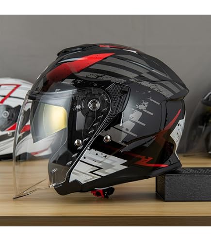 Amazon.co.jp: TNK Industrial Speed Pit ZJ-3 ZACK Jet Helmet, Gray